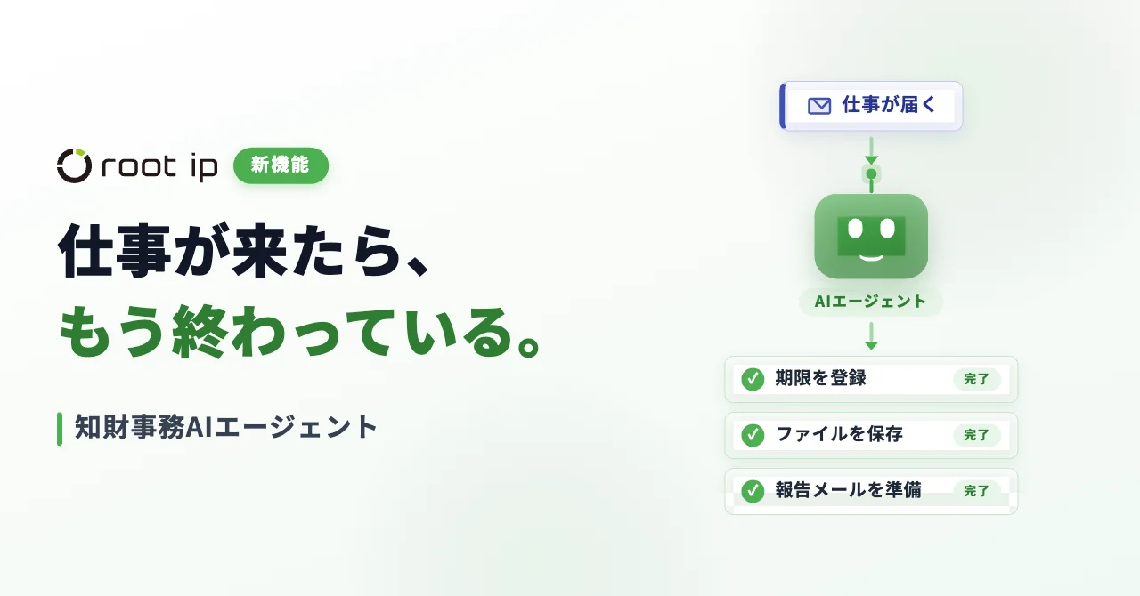 仕事が来たら、もう終わっている。知財事務AIエージェント