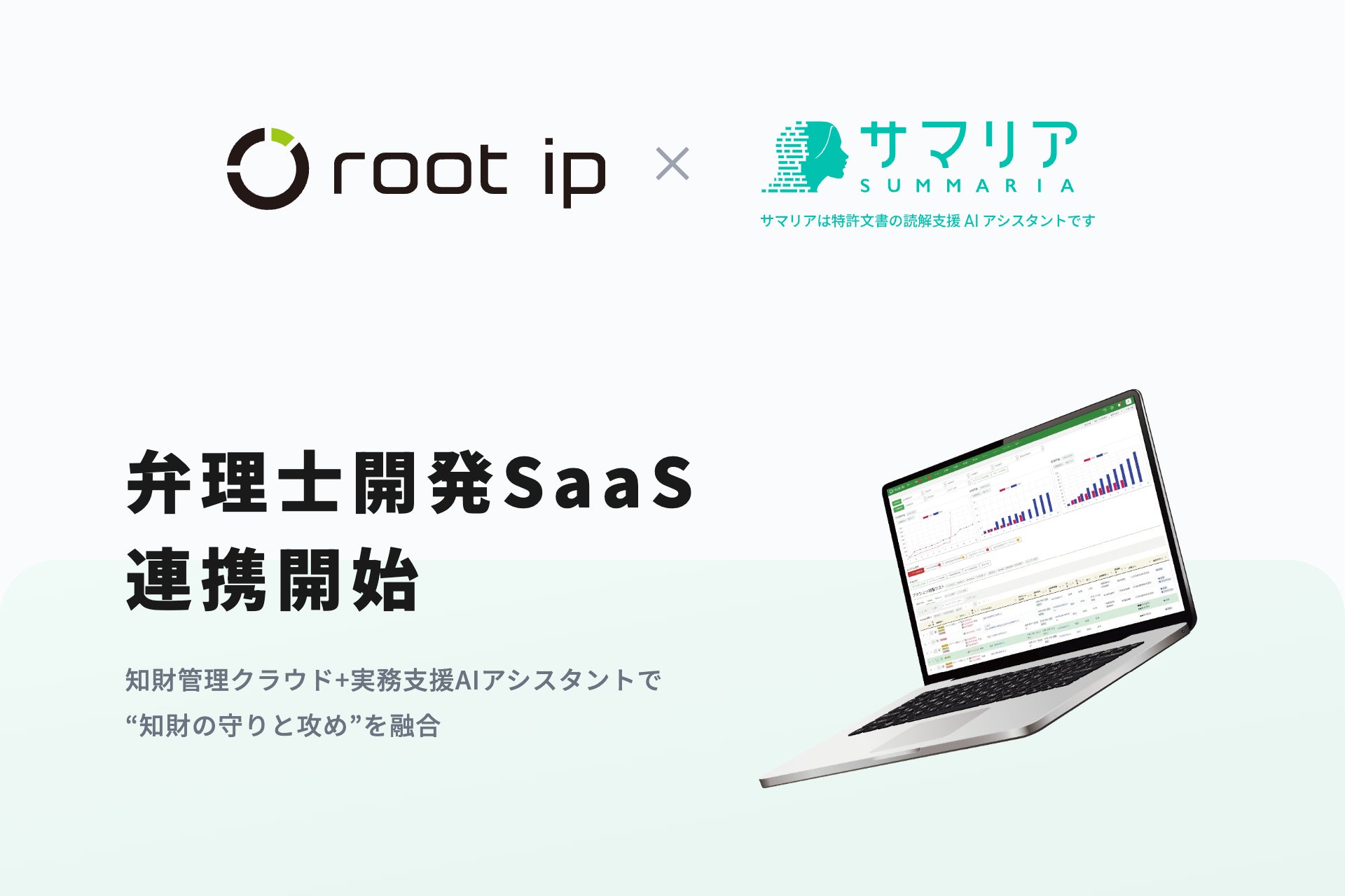 知財管理「root ipクラウド」×特許読解支援AIアシスタント「サマリア」 連携開始
