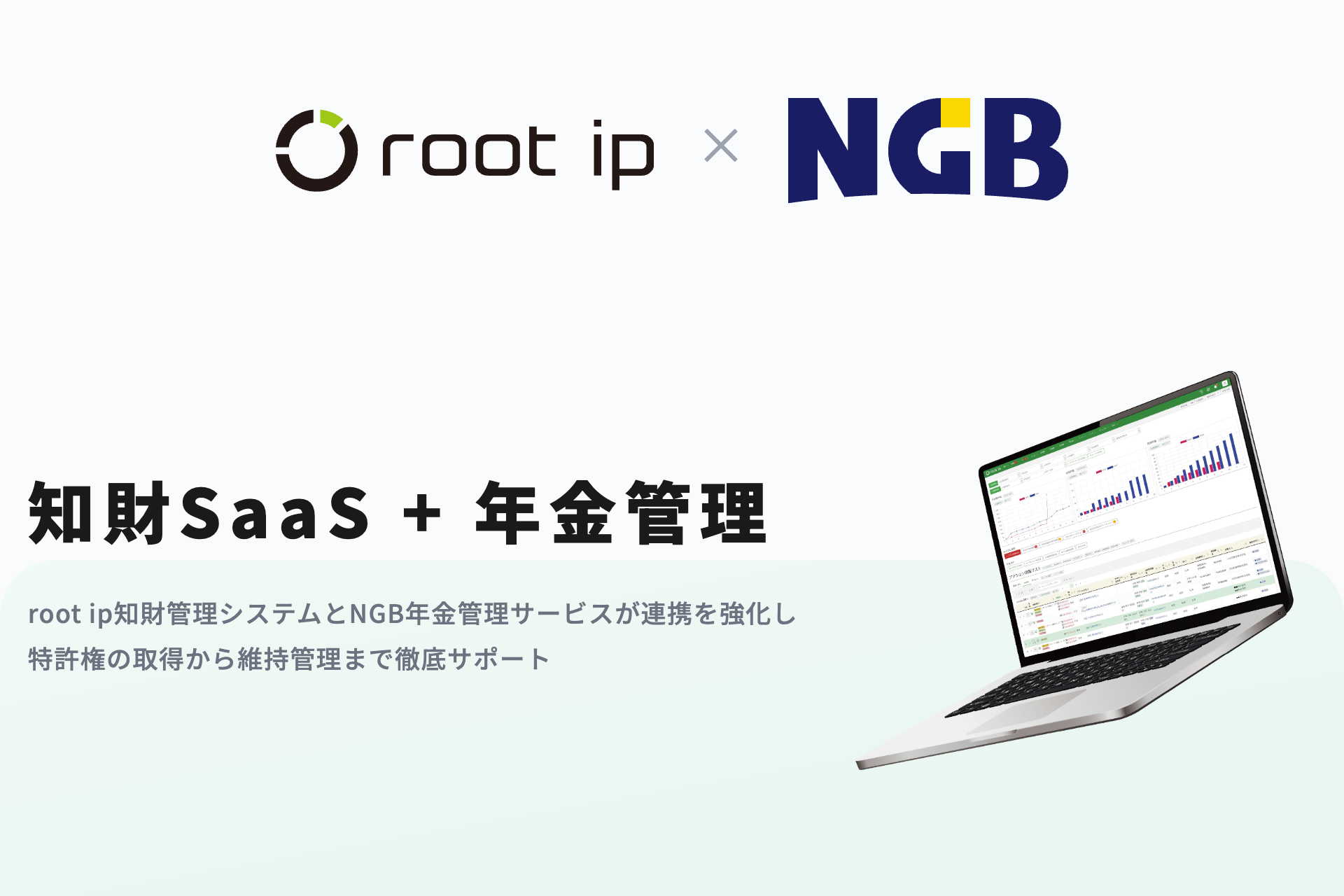 知財管理「root ipクラウド」×NGB 年金管理サービス連携強化